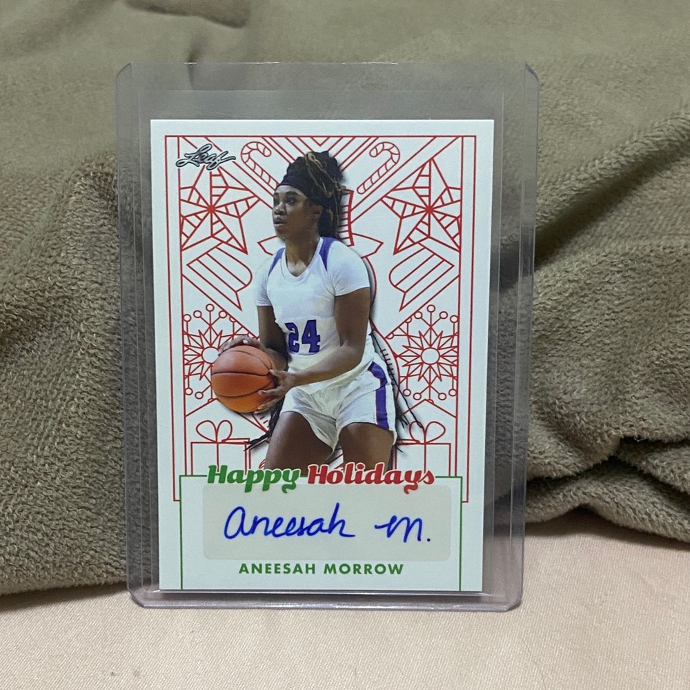 2023 Leaf Basketball Aneesah Morrow happy Holidays Auto!!